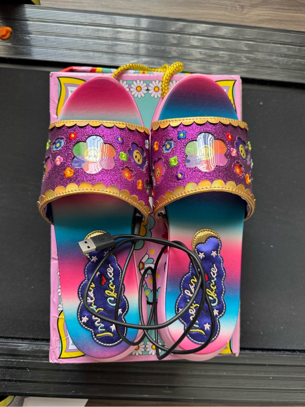 Irregular Choice Rose Rhyme Light-Up Sliders EU41 - Picture 7 of 8